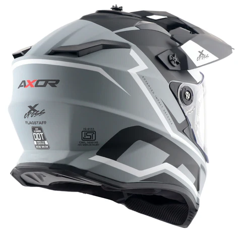 AXOR X-CROSS DUAL VISOR FLAGSTAFF HELMET DULL NARDO GREY BLACK - Image 6