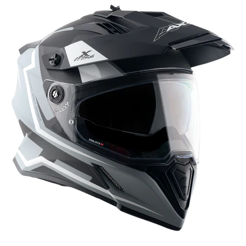 AXOR X-CROSS DUAL VISOR FLAGSTAFF HELMET DULL NARDO GREY BLACK - Image 8