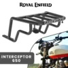 Grand Pitstop Top Rack EXTENDED TOP RACK WITHOUT PLATE - Black for Royal Enfield - INTERCEPTOR