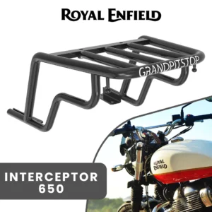 Grand Pitstop Top Rack EXTENDED TOP RACK WITHOUT PLATE - Black for Royal Enfield - INTERCEPTOR