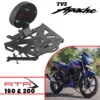 Grand PitstopTop Extended Top Rack with Plate for TVS Apache 160 and 200 - Black
