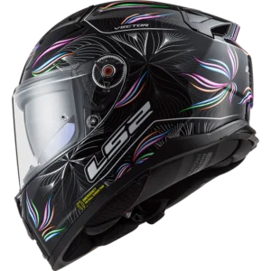 LS2 FF811 Vector II Tropical Gloss Black White Full Face Helmet with Sun Visor