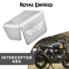 GRAND PITSTOP FRONT FLUID RESERVOIR COVER - Silver for Royal Enfield - INTERCEPTOR