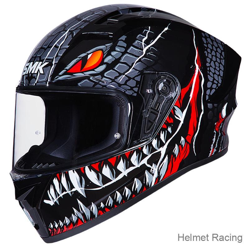 SMK STELLAR TAOTEI GL263 WITH EXTENDED VISOR GRAPHICS FULL FACE HELMET