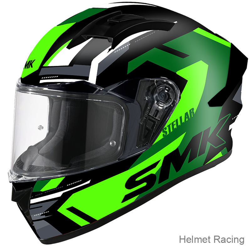 SMK STELLAR- K-POWER GL286-GLOSSY FULL FACE HELMET