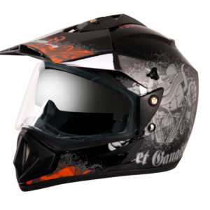 VEGA Off Road D/V Gangster Helmet -Black- Orange