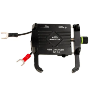 Grandpitstop Claw Grip With Jaw Mobile Holder with Charger Aluminum – Black –