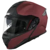 SMK GULLWING SOLID MA300 MATT-WINE-RED FLIP-UP MODULAR HELMET