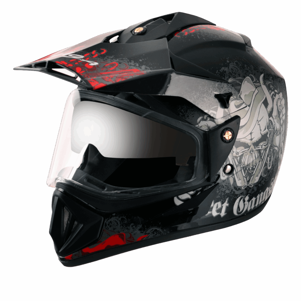 VEGA Off Road D/V Gangster Helmet -Black- Red