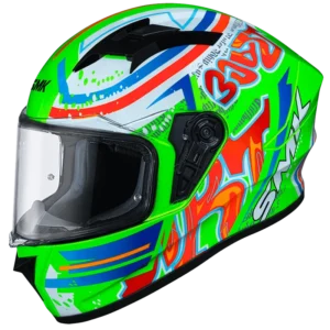 SMK STELLAR GRAFFITI GL837 GLOSSY FULL FACE HELMET