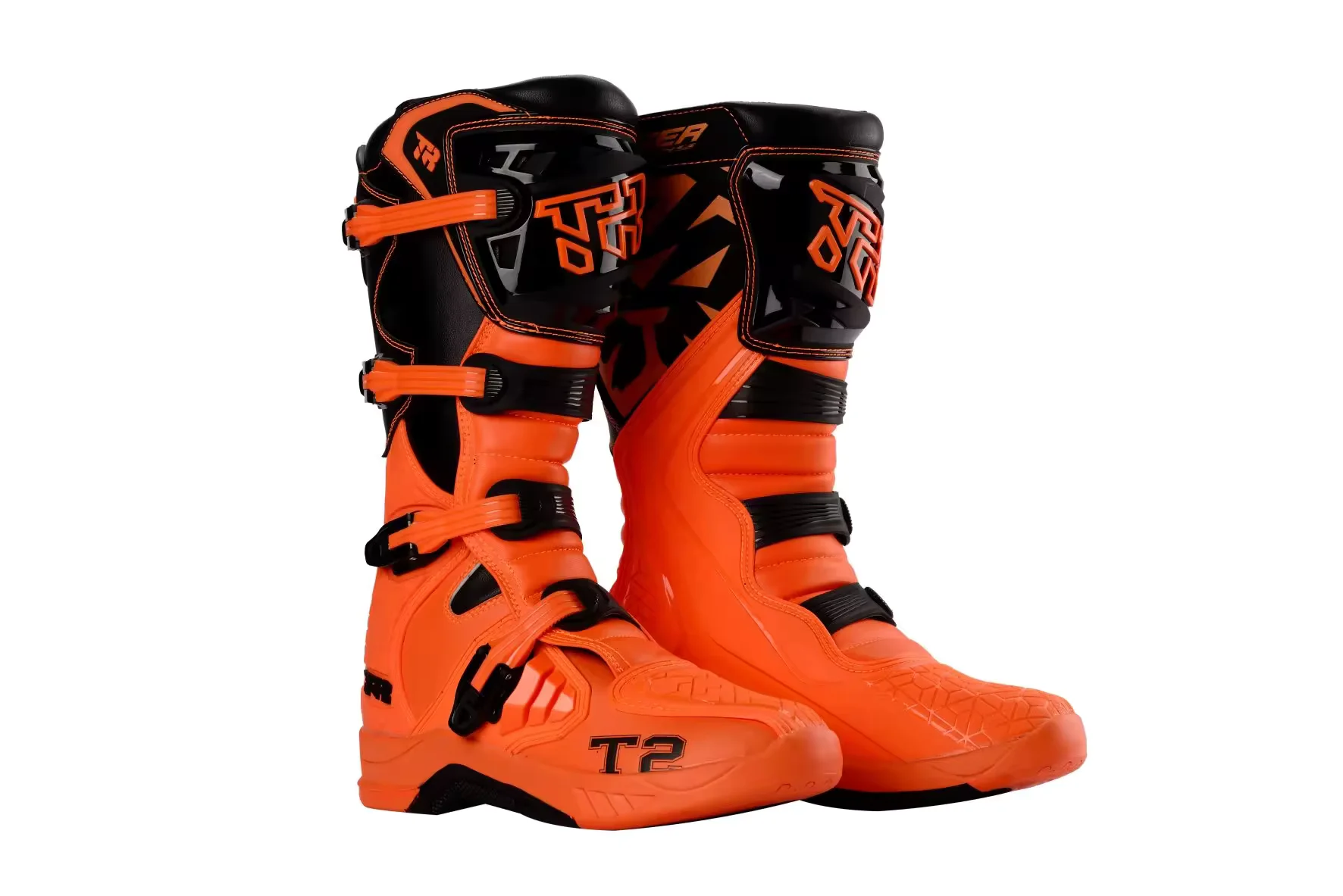 TIGER TR T2 Motocross Off Road Boots Orange Black for Men – Protective Riding Footwear