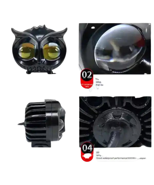 HJG Owl Dual Color Led Lights for Motorcycle – Pair - Image 2
