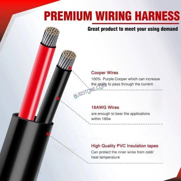 HJG Wiring Harness Kit with Flash Mode and Canbus-Foglight Wiring Harness Kit (2 Colour, 3 Wire with Flashing Mode, Genuine HJG) - Image 5