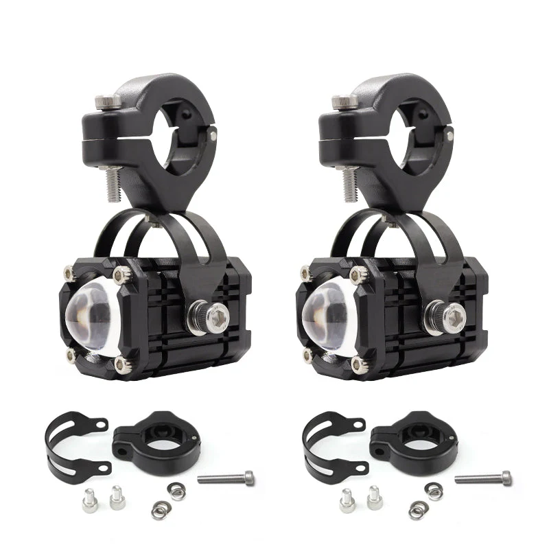 Universal HK Motorcycle LED Spotlight Headlight three color LED Lens Hi/Low beam Driving Spot Fog Light for All Bikes (10-80V,30W)(Pack of 2Pcs) - Image 9