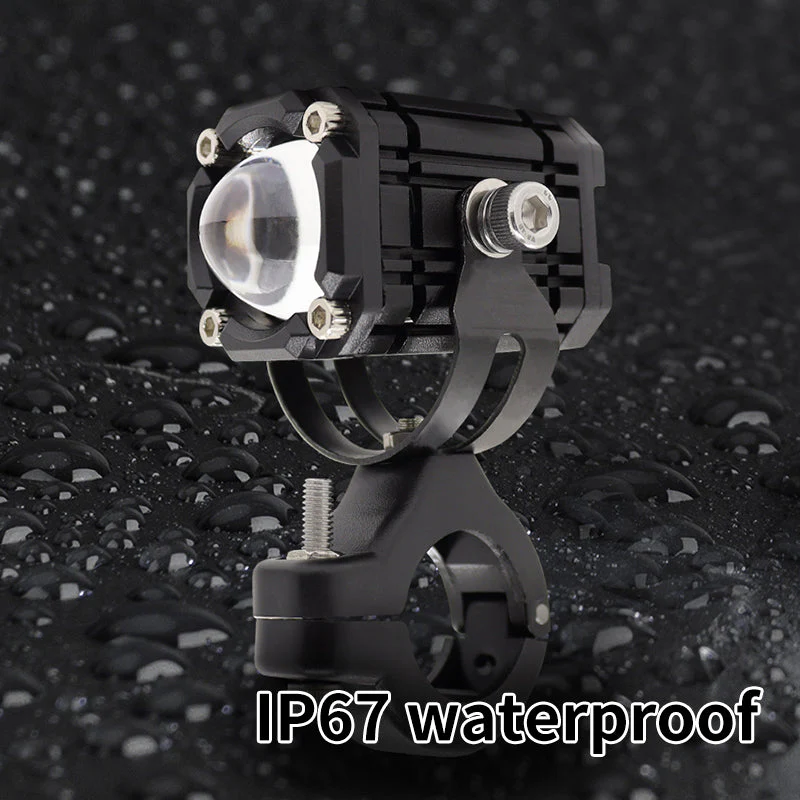 Universal HK Motorcycle LED Spotlight Headlight three color LED Lens Hi/Low beam Driving Spot Fog Light for All Bikes (10-80V,30W)(Pack of 2Pcs) - Image 6