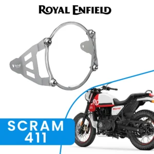 GRANDPITSTOP HEADLIGHT GUARD - Silver for Royal Enfield - SCRAM 411
