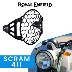GRAND PITSTOP HEADLIGHT GRILL - Black for Royal Enfield - SCRAM 411