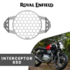 GRAND PITSTOP HEADLIGHT GRILL - Silver for Royal Enfield - INTERCEPTOR