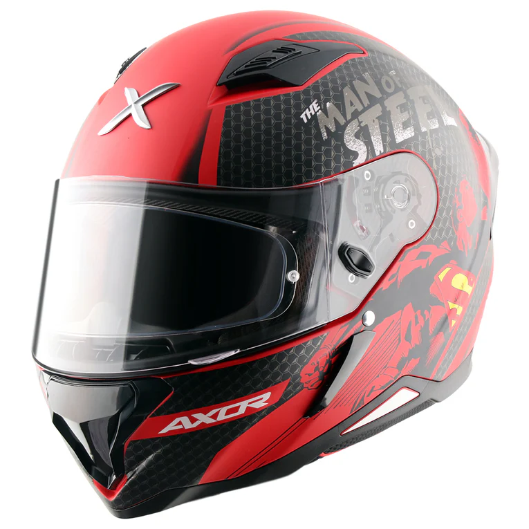 Axor Hunter DC Superman Helmet- Dull Red Black