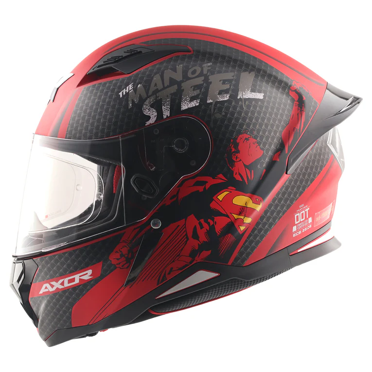 Axor Hunter DC Superman Helmet- Dull Red Black - Image 3