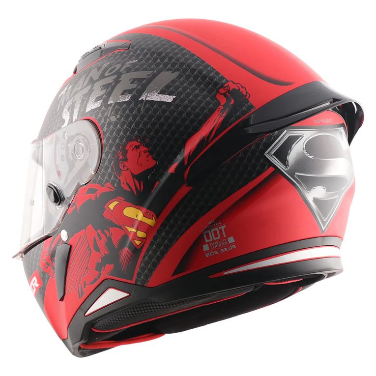 Axor Hunter DC Superman Helmet- Dull Red Black - Image 4
