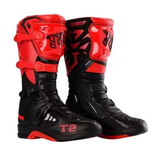 TIGER TR T2 Black Red Motocross Off-Road Motorcycle Riding Boots for Men