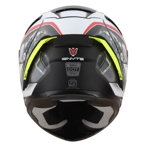 IGNYTE IGN-4 MAC Glossy Black White Helmet - Image 4
