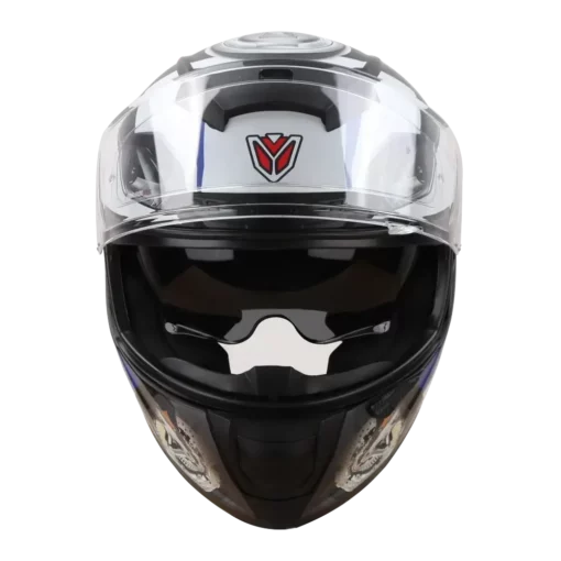 IGNYTE IGN-4 MAC Glossy Black White Helmet - Image 2
