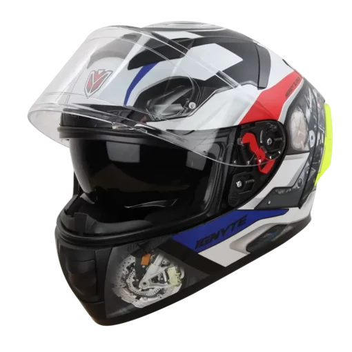 IGNYTE IGN-4 MAC Glossy Black White Helmet - Image 5