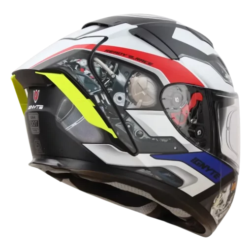 IGNYTE IGN-4 MAC Glossy Black White Helmet - Image 6