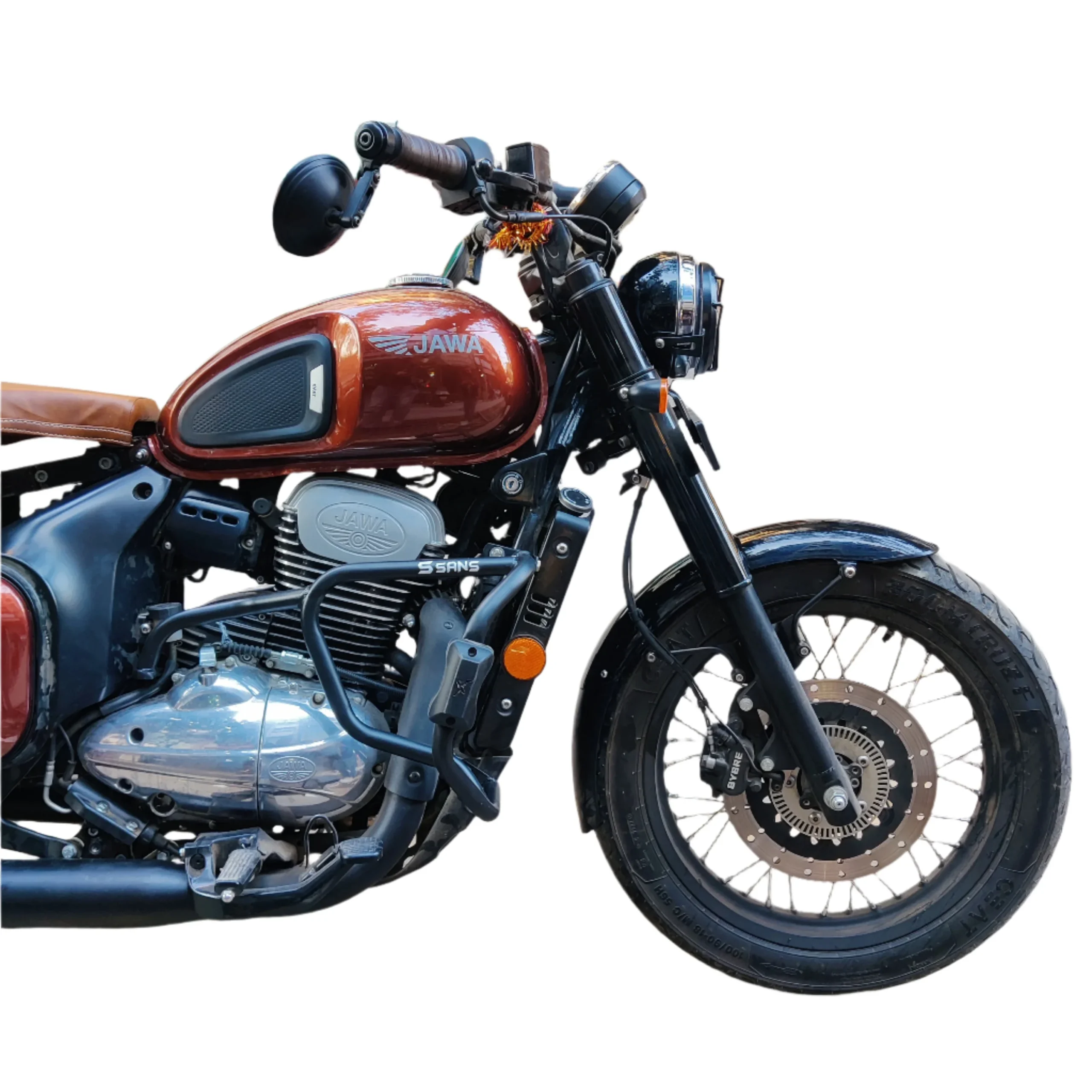 Tripod Crash Guard with Delrin (Flat) Sliders for Yezdi Scrambler & Jawa 42 Bobber T2 - Image 9