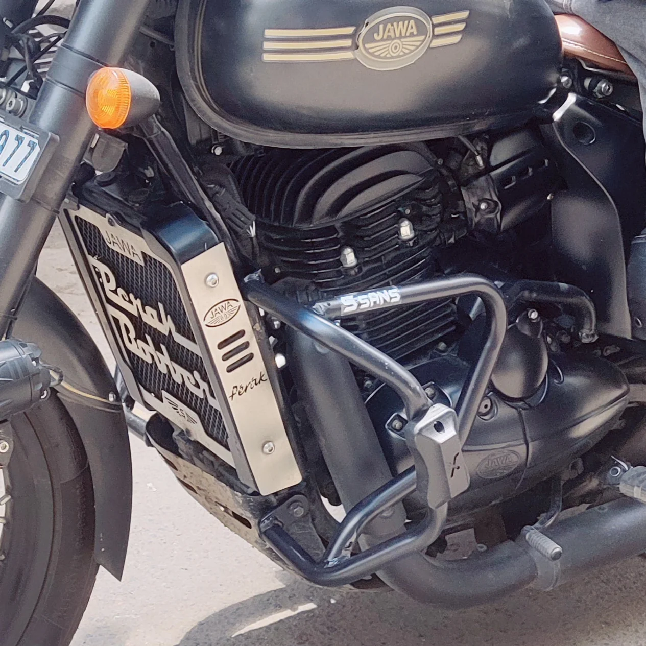 Tripod Crash Guard with Delrin (Flat) Sliders for Yezdi Scrambler & Jawa 42 Bobber T2 - Image 4