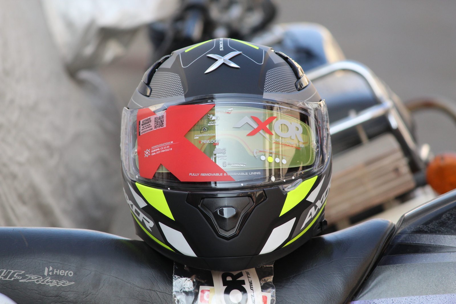 AXOR APEX TURBINE DULL GREY NEON YELLOW FULL FACE HELMET FOR MAN AND WOMAN - Image 3