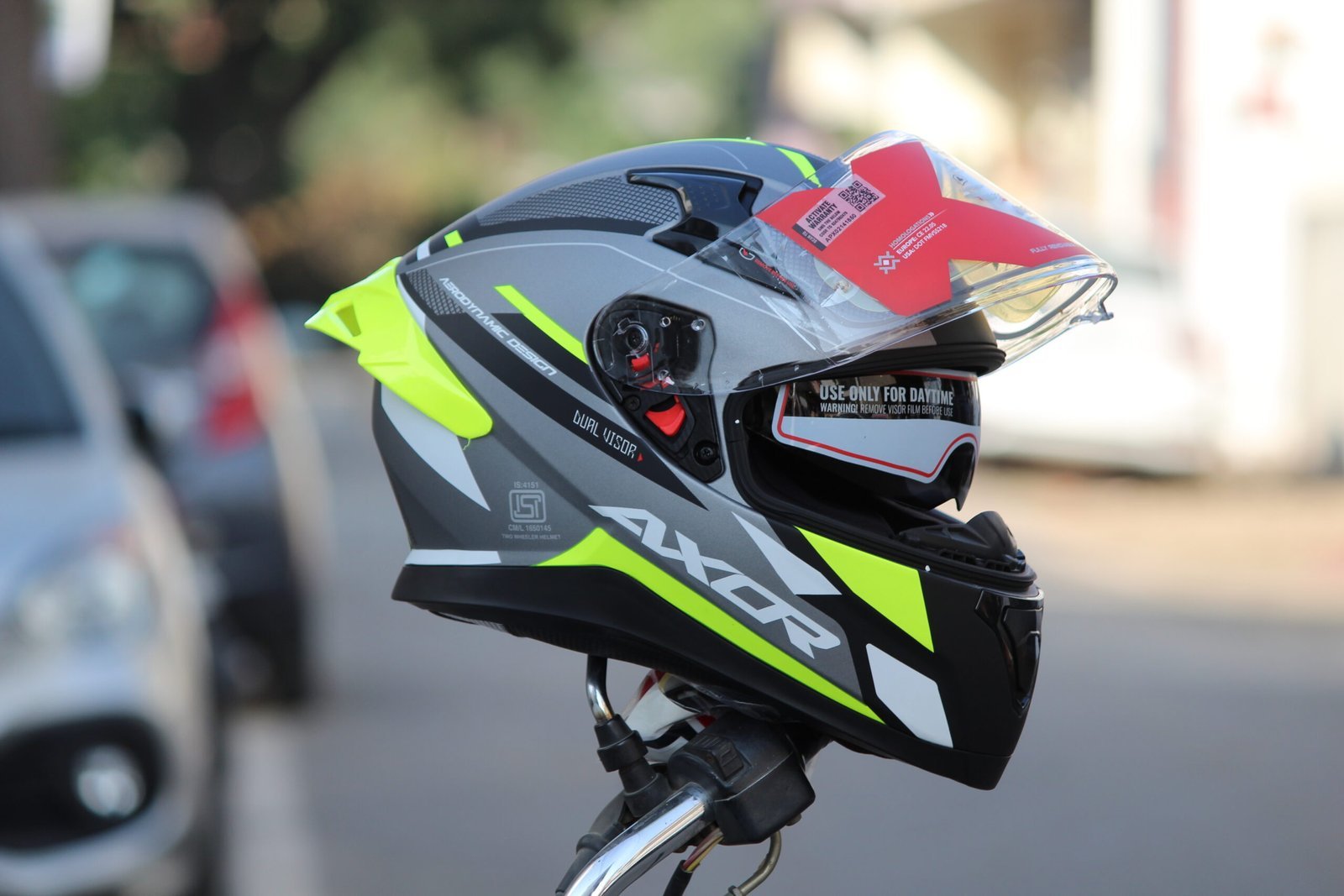 AXOR APEX TURBINE DULL GREY NEON YELLOW FULL FACE HELMET FOR MAN AND WOMAN - Image 5