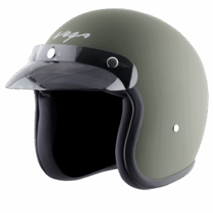 VEGA Jet With Peak Helmet -Dull-Battle-Green