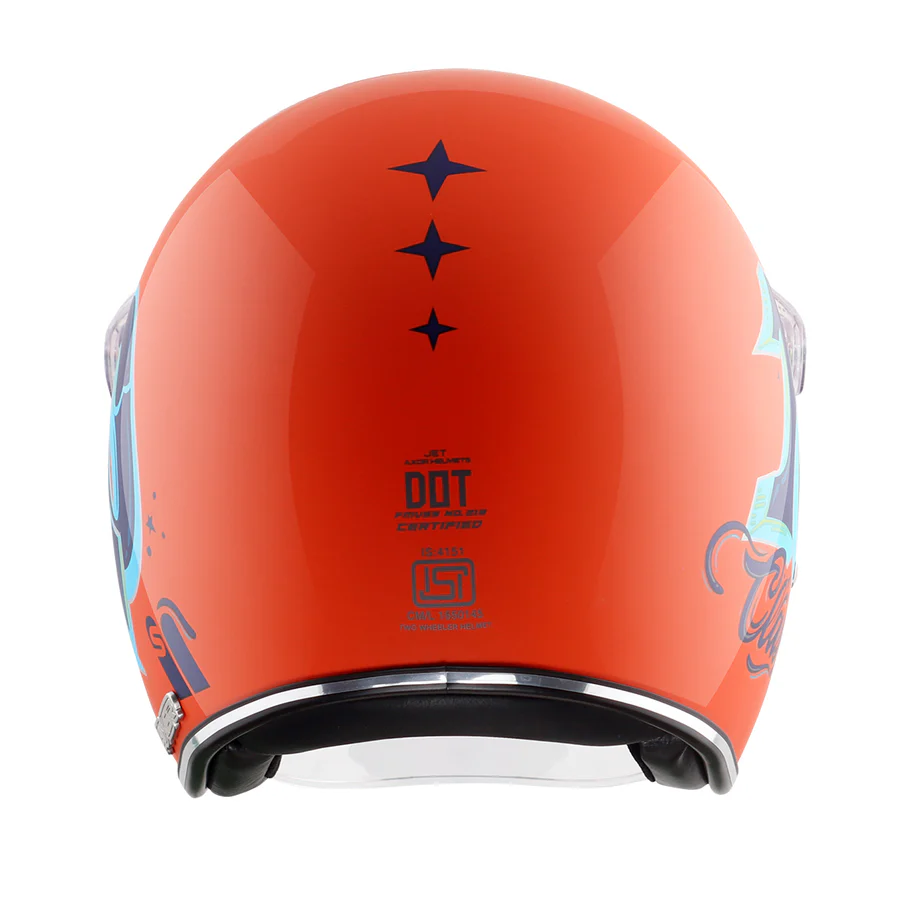 Axor Retro Jet Sportz C13 Helmet Orange Blue - Image 6