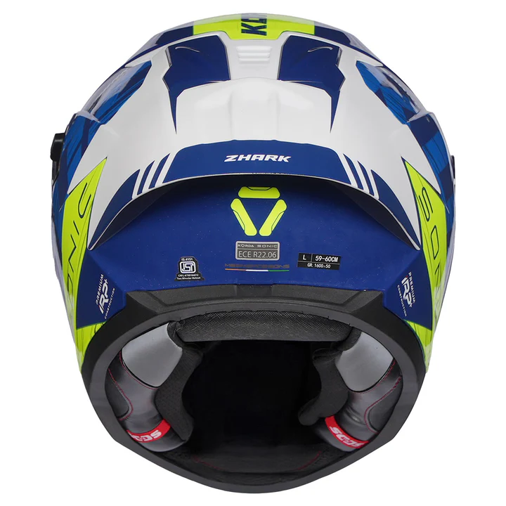 KORDA SONIC ZHARK HELMET BLUE YELLOW - Image 4
