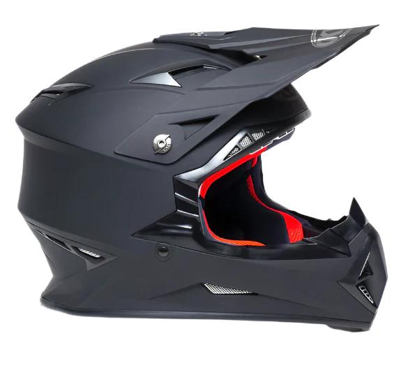 KYT MX Jumpshot Plain Gloss Black Helmet - Image 2