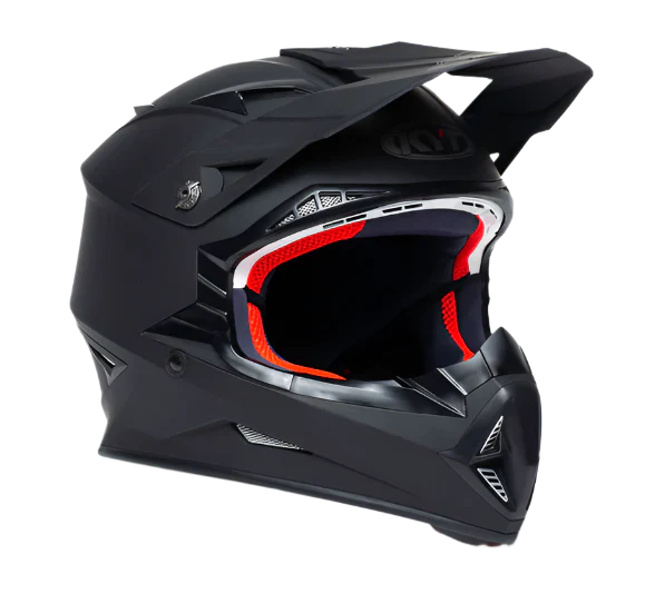 KYT MX Jumpshot Plain Gloss Black Helmet - Image 3