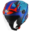 KYT D City Lucent Blue Orange Gloss Open Face Helmets