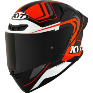 KYT TT Revo Overtech Black Orange Gloss Helmet