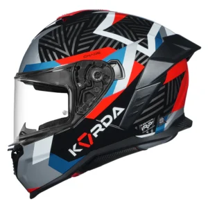 Korda Shockwave Chaos Helmet Red-Blue dual visor premium motorcycle helmet