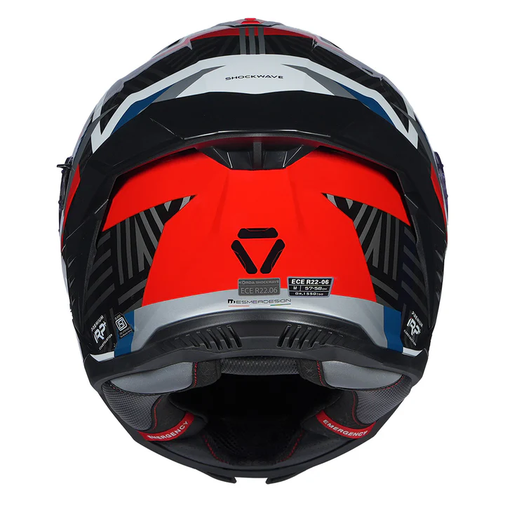 Korda Shockwave Chaos Helmet Red-Blue dual visor premium motorcycle helmet