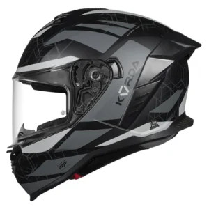 Korda Shockwave Evoque Helmet Grey Dual Visor Premium Motorcycle Helmet