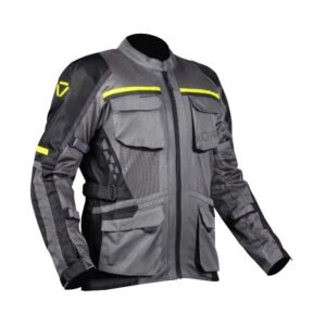 KORDA SUMMIT RIDING JACKET GREY & FLUORESCENT GREEN