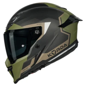 Korda Icon Lemur Helmet Military Green dual visor ECE certified premium riding helmet