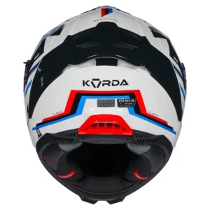 Korda Neo Fuego Helmet White Red Blue full face dual visor ECE certified helmet