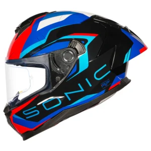 Korda Sonic GP Roadlion Helmet Gloss Red Front and Side View