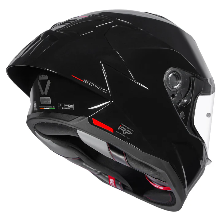 KORDA SONIC SOLID BLACK HELMET - Image 4