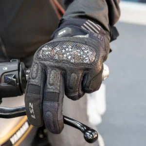 LS2 Atom Man Gloves Black with carbon knuckle protection and breathable mesh design